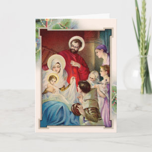 Festiva Tarjeta de Navidades de la Natividad Religiosa