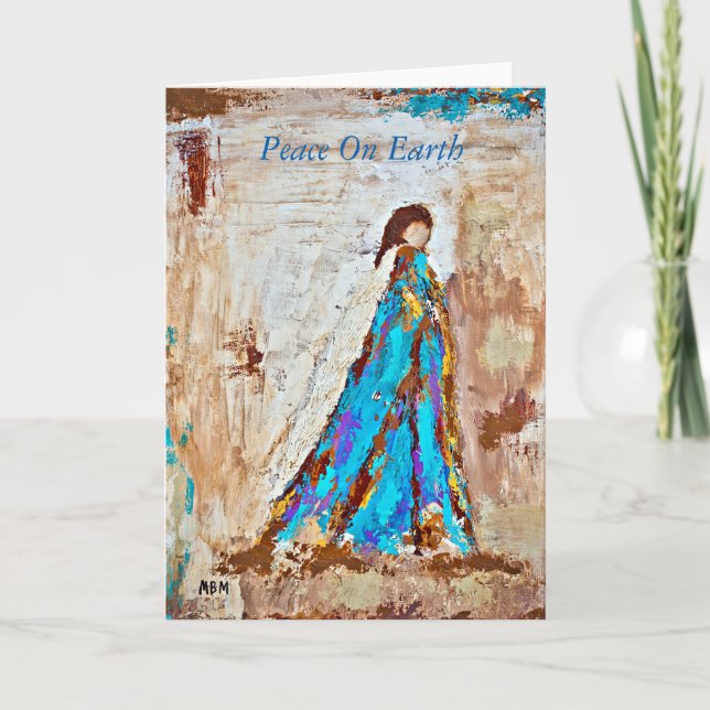 Festiva Tarjeta de Navidades de la paz en la Tierra (en bl (Anverso)