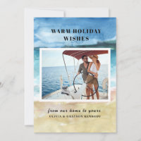 Tarjeta de Navidades de la playa de fotos terrestr