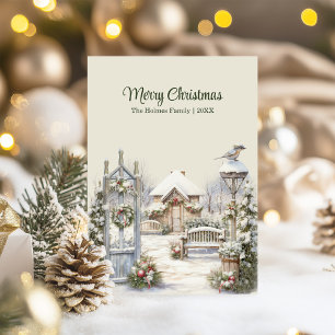 Festiva Tarjeta de Navidades de la Puerta de Invierno - Es