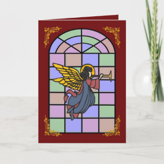 Festiva Tarjeta de Navidades de la ventana de vidrio de An