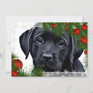 Festiva Tarjeta de Navidades de Laboratorio Negro - Cachor