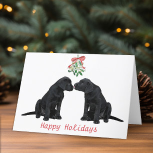 Festiva Tarjeta de Navidades de Labrador Negro
