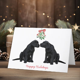 Festiva Tarjeta de Navidades de Labrador Negro