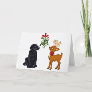 Festiva Tarjeta de Navidades de Labrador Negro