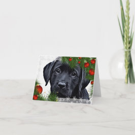 Festiva Tarjeta de Navidades de Labrador Negro