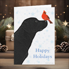 Festiva Tarjeta de Navidades de Labrador Negro - Tarjeta d