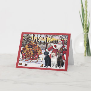 Festiva Tarjeta de Navidades de Labrador Recuperador Santa