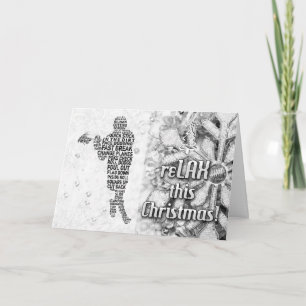 Festiva Tarjeta de Navidades de Lacrosse Player Typeograph