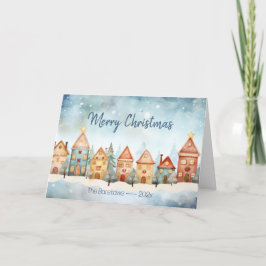 Festiva Tarjeta de Navidades de las casas de fila de Ginge