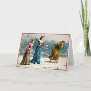 Festiva Tarjeta de Navidades de las damas vagas