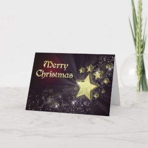 Festiva Tarjeta de Navidades de las estrellas doradas
