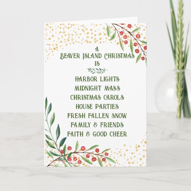 Festiva Tarjeta de Navidades de las islas Beaver (Anverso)