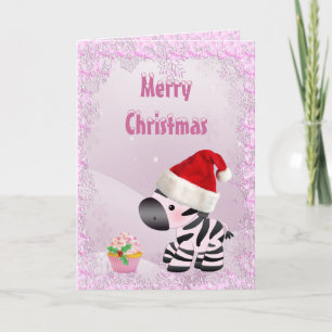 Festiva Tarjeta de Navidades de las Secuencias de Cebra, P