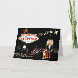 Festiva Tarjeta de Navidades de Las Vegas con petaca