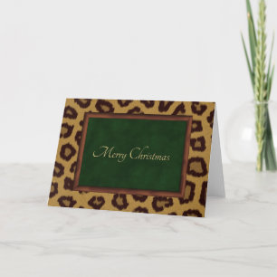 Festiva Tarjeta de Navidades de Leopard Fancy