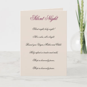 Festiva Tarjeta de Navidades de letras de noches silencios