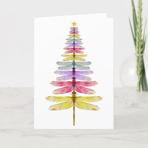Festiva Tarjeta de Navidades de libélula personalizada