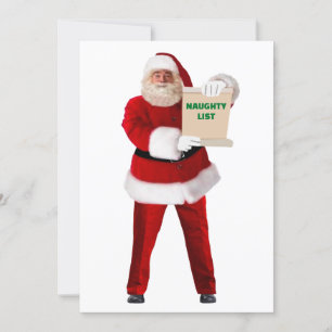 Festiva Tarjeta de Navidades de lista traviesa de Santa