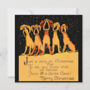 Festiva Tarjeta de Navidades de los años 1920 con perros c