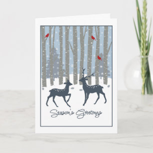 Festiva Tarjeta de Navidades de los bosques de invierno