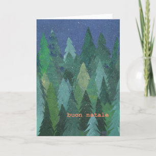 Festiva Tarjeta de Navidades de los bosques nevados: itali