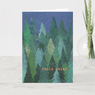 Festiva Tarjeta de Navidades de los bosques nevados: Salud