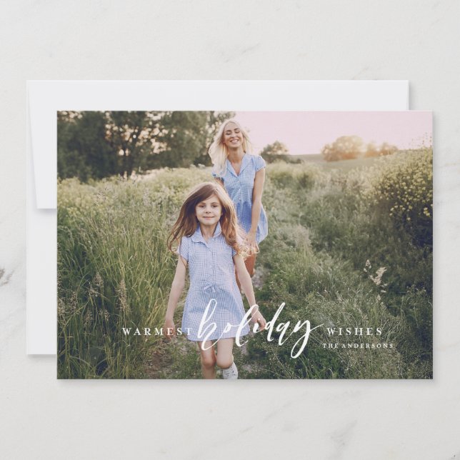 Festiva Tarjeta de Navidades de los deseos de vacaciones m (Anverso)