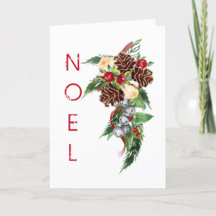 Festiva Tarjeta de Navidades de los rosas y los teléfonos 