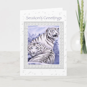 Festiva Tarjeta de Navidades de los Tigres de Hielo