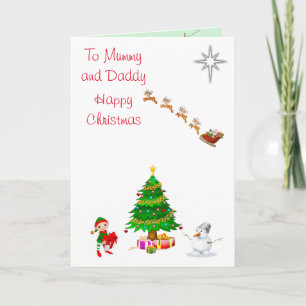 Festiva Tarjeta de Navidades de mamá y papá