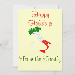 Festiva Tarjeta de Navidades de mapa de Italia