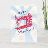 Tarjeta de navidades de máquinas de coser vintage 