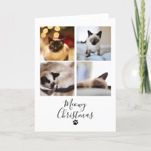 Festiva Tarjeta de Navidades de Mascota de Navidades Meowy
