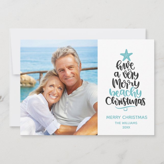 Festiva Tarjeta de Navidades de Merry Beachy (Anverso)