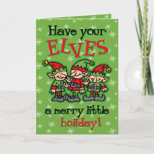 Festiva Tarjeta de Navidades de Merry Elves