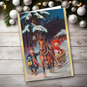 Festiva Tarjeta de Navidades de moda con niños