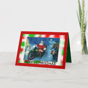 Festiva Tarjeta de navidades de motocicleta