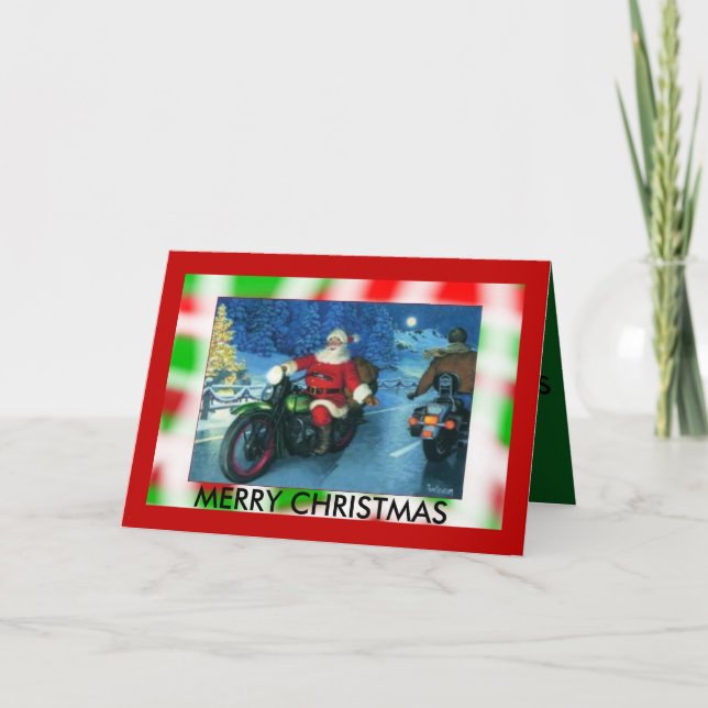 Festiva Tarjeta de navidades de motocicleta (Anverso)