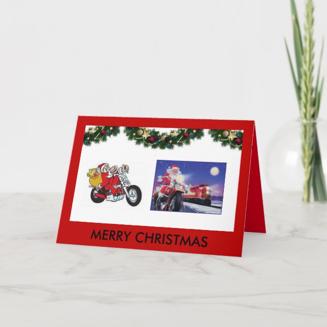Festiva Tarjeta de Navidades de motocicletas (Anverso)