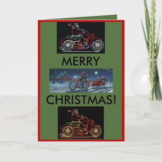 Festiva Tarjeta de Navidades de motocicletas (Anverso)