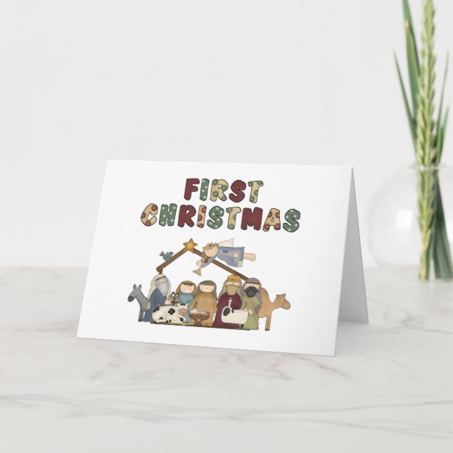 Festiva Tarjeta de Navidades de Natividad de navidades (Anverso)