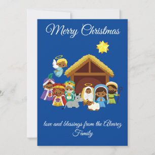 Festiva Tarjeta de Navidades de natividad negra