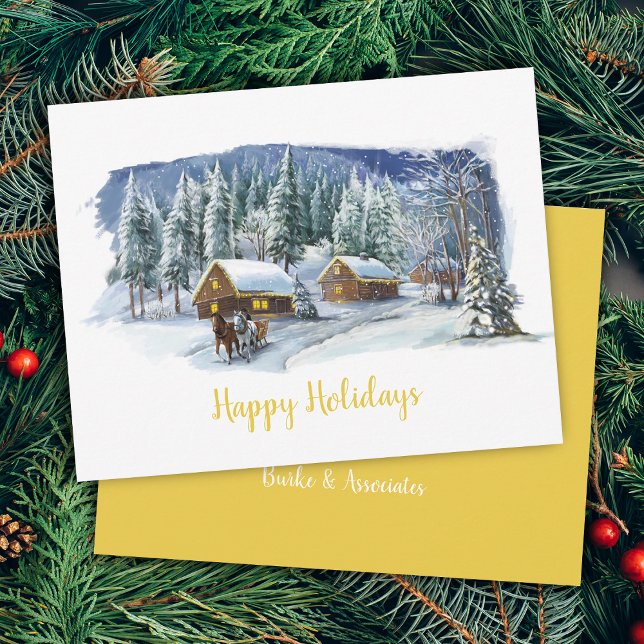 Festiva Tarjeta de Navidades de negocios Winter Happy Holi (Winter Happy Holidays Business Christmas Card)