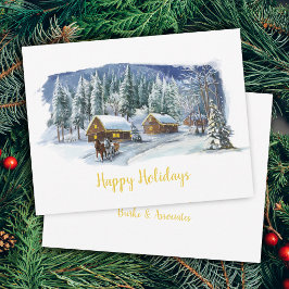 Festiva Tarjeta de Navidades de negocios Winter Happy Holi