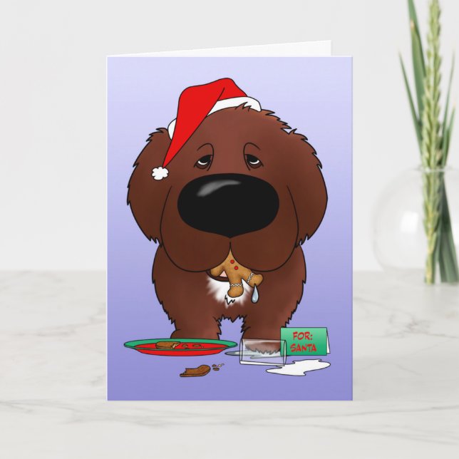 Festiva Tarjeta de Navidades de Newfie (Anverso)