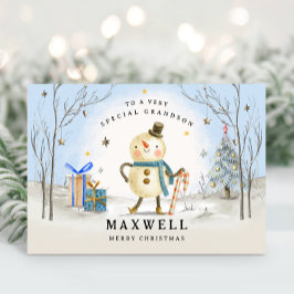 Festiva Tarjeta de Navidades de nietos, tarjeta de vacacio