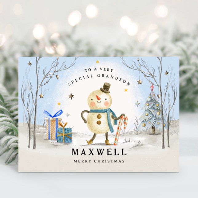 Festiva Tarjeta de Navidades de nietos, tarjeta de vacacio (Subido por el creador)