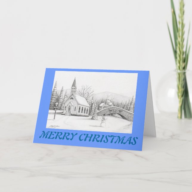 Festiva Tarjeta de Navidades de nieve (Anverso)