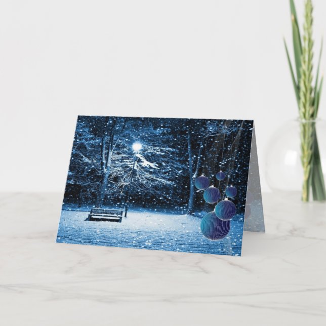 Festiva Tarjeta de Navidades de nieve (Anverso)